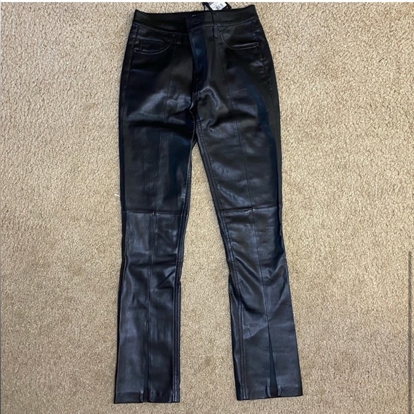 NWT Barbara Hudson Faux Leather Straight Ankle at Black Beauty Size 25 - Picture 3 of 9